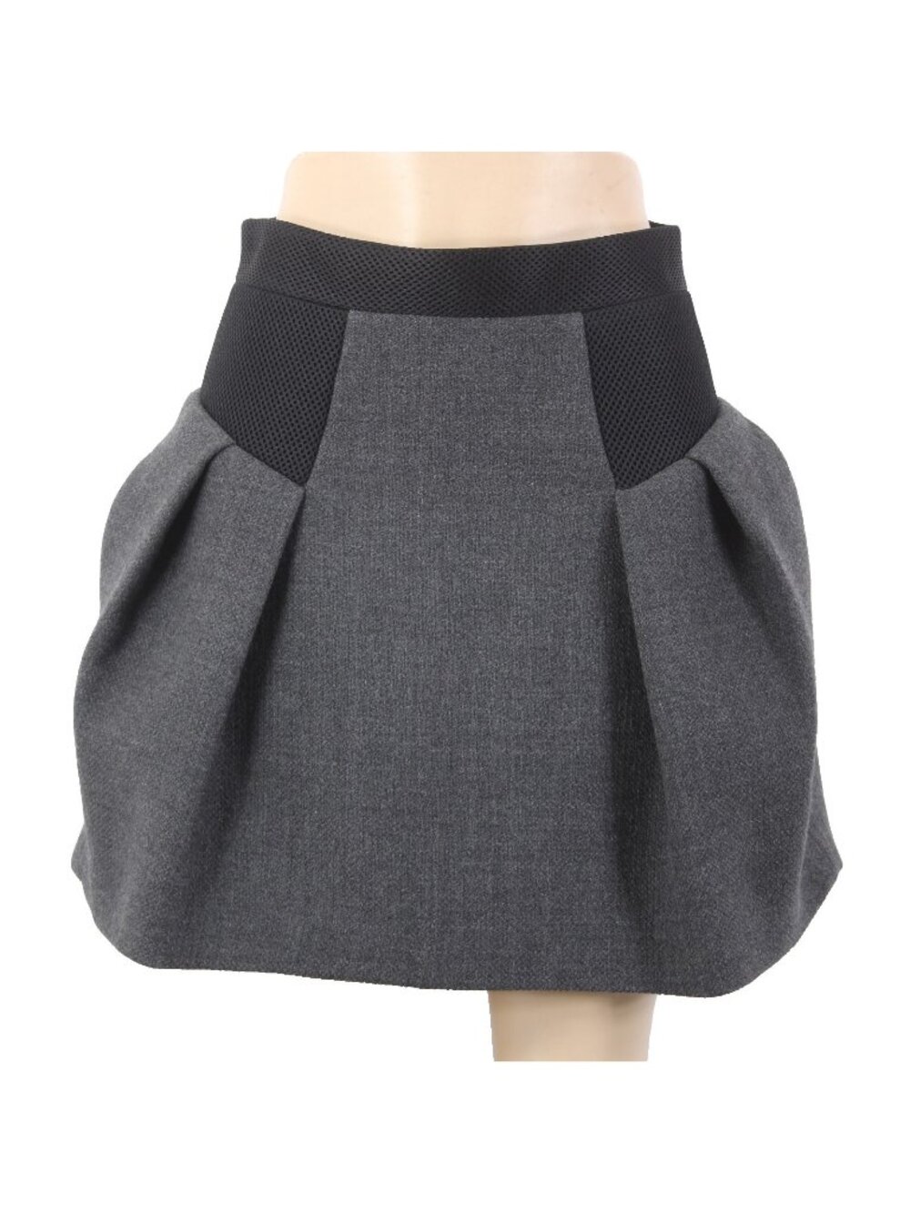 Milly Skirt Sz 4 Gray Black Pleated Zipper Pockets Above Knee Wool Poly Skirt